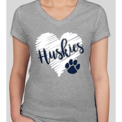 Hart Spirit Wear -- Huskies V-Neck Tee -- Online store is closed. Email spiritwearhart@gmail.com for possible order. Product Image